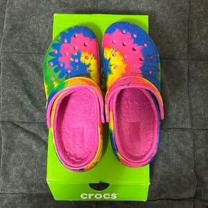 Tie Dye Lined Crocs